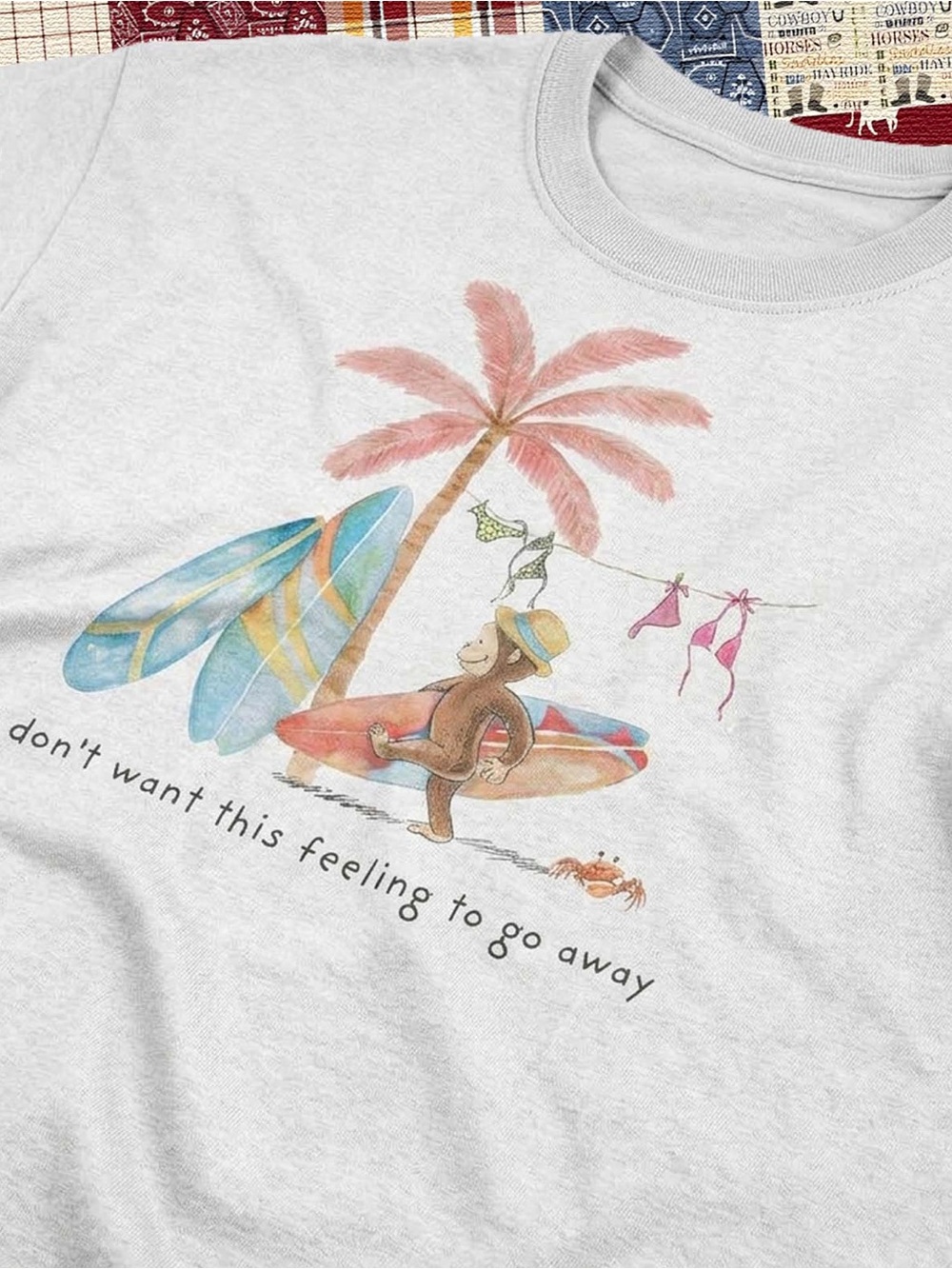 Curious George Monkey Tee - Light Heather Gray